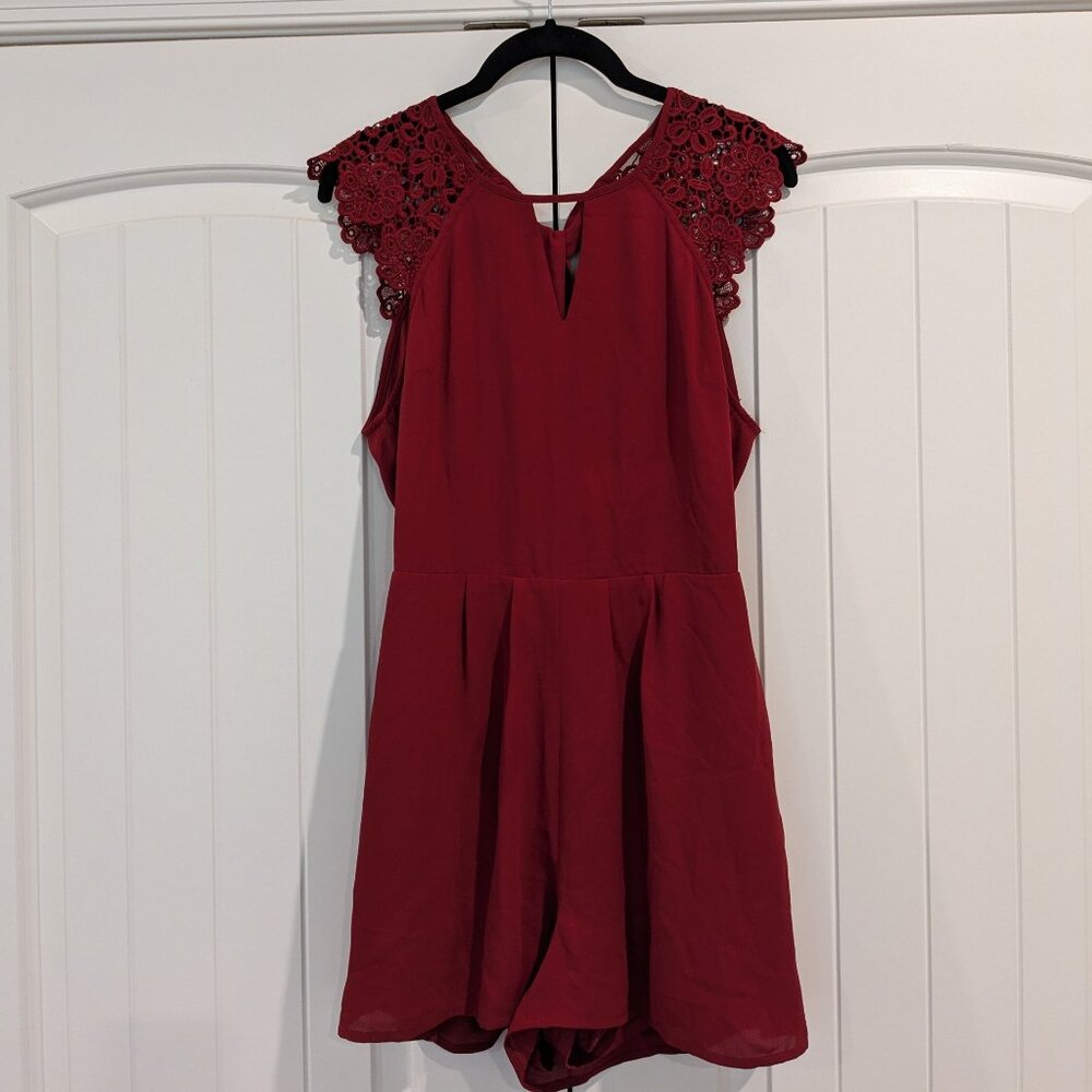 Express Backless Maroon Jumpsuit/Romper